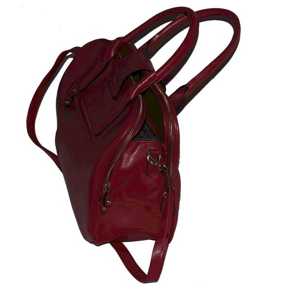 Holiday Group Inc - David Jones Vegan Patent Leather Red Handbag - Picture 7 of 13